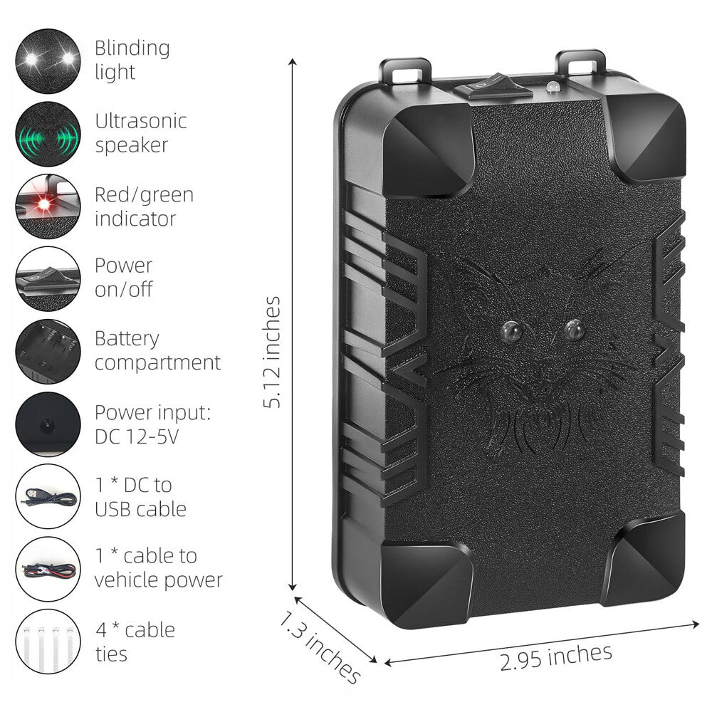 Car Ultrasonic Mouse Repeller Vehicle Rat Rodent Pest Animal Deterrent Repellent