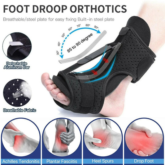 Plantar Fasciitis Night Splint Adjustable Foot Drop Ankle Brace Support Toe Pain