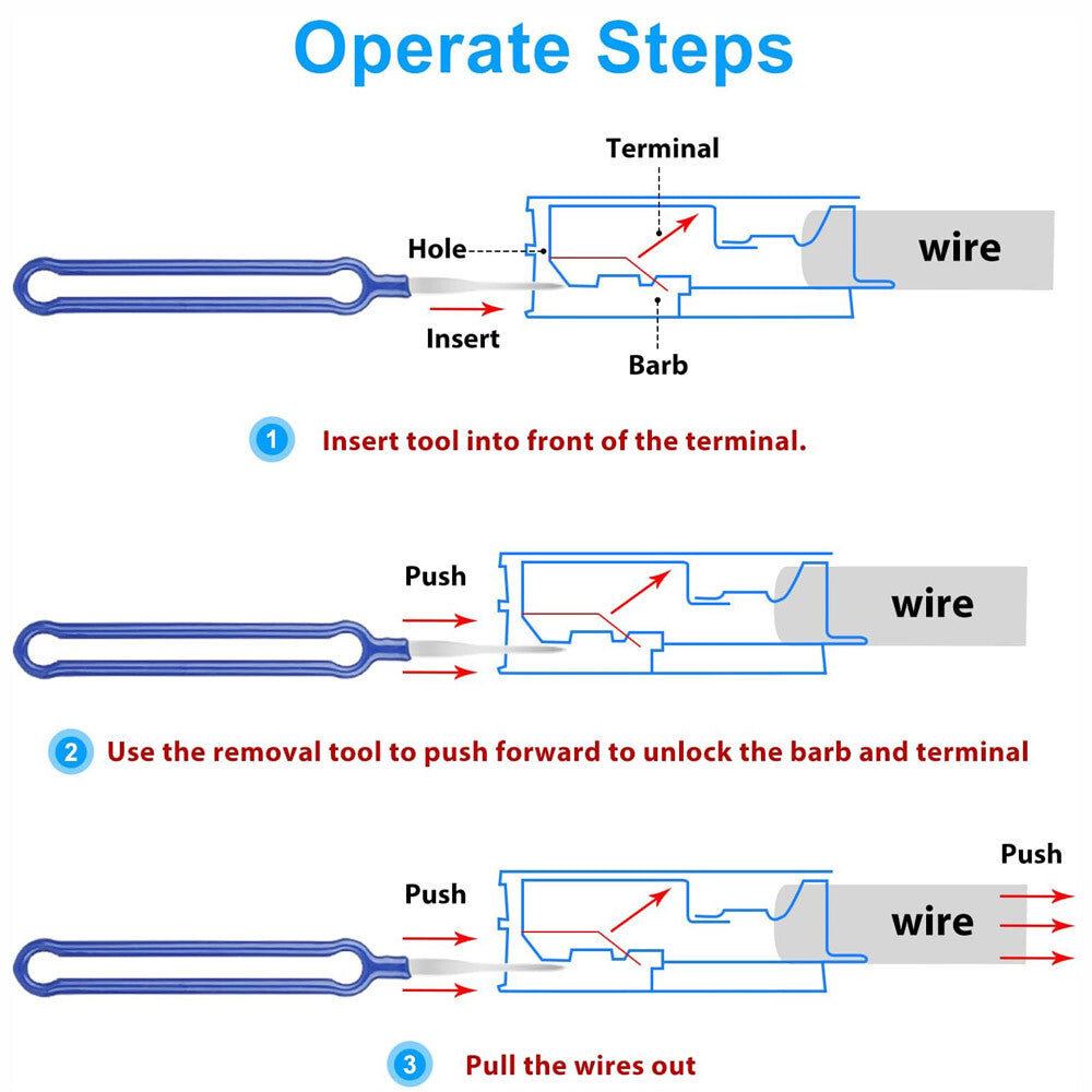 41X Pin Extractor Removal Kit Tool Terminal Ejector Connector W/ Protective Bag