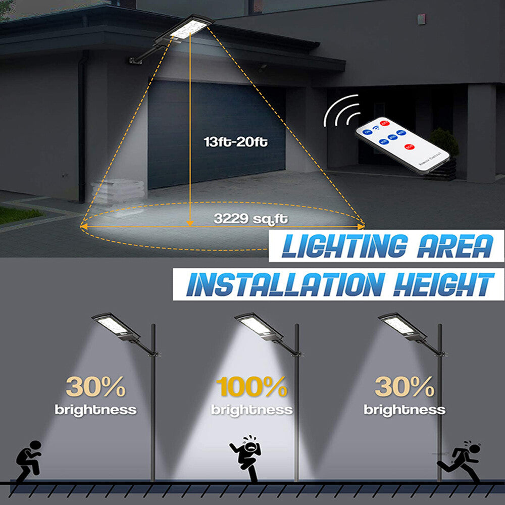 Outdoor Solar Street Light Motion Sensor Commercial Dusk to Dawn Big Road Lamp