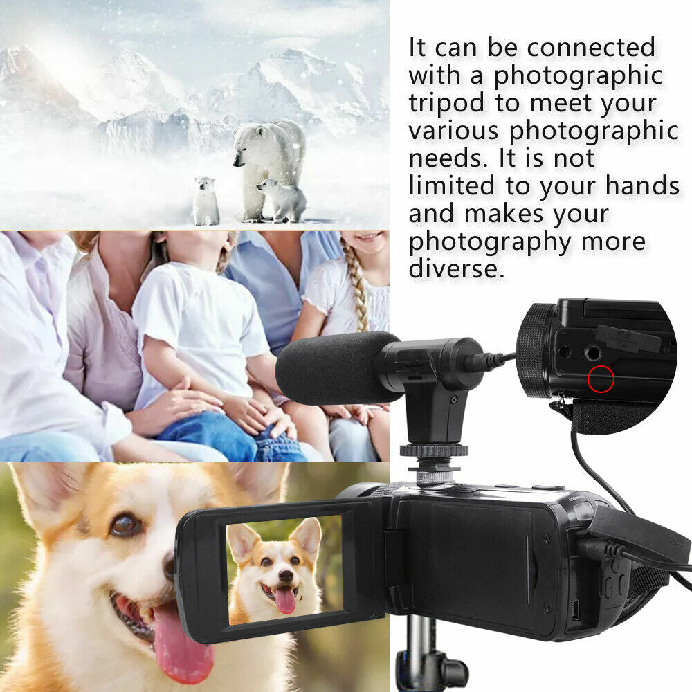HD 1080P Digital Video Camera Camcorder Youtube Vlogging Recorder W/Microphone