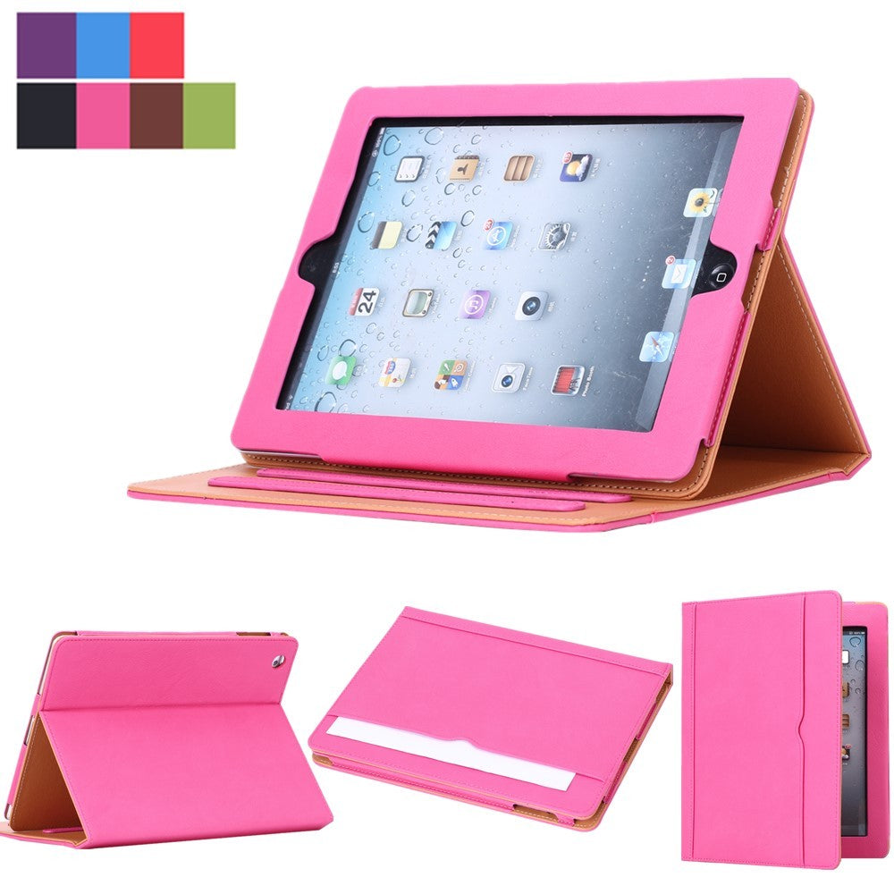 New Soft Leather Folio Wallet Smart Case Cover Sleep Wake Stand for Apple Ipad