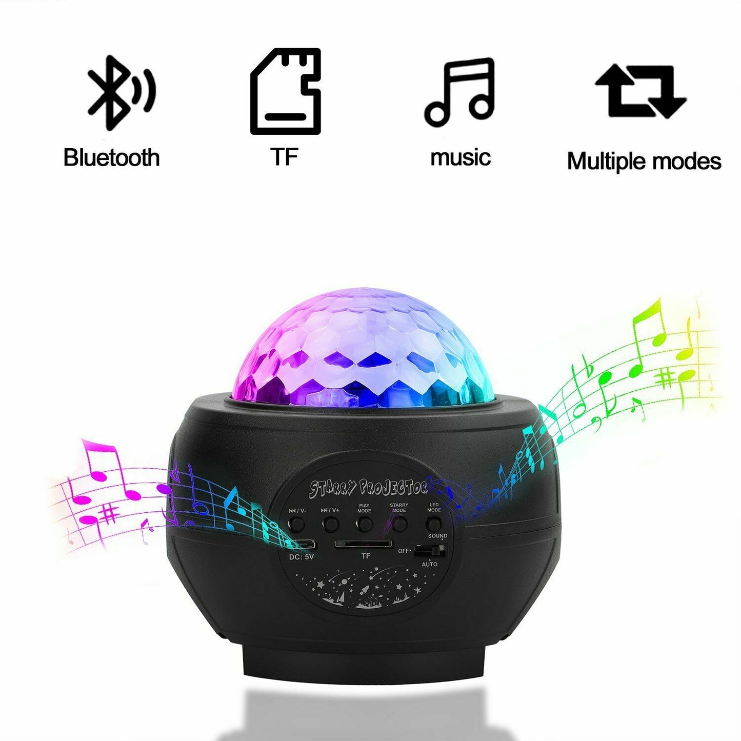 Galaxy Projector Starry Sky Night Light Ocean Star Party Speaker LED Lamp Remote