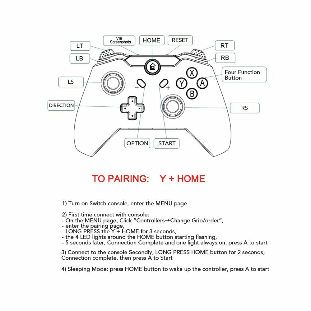 Wireless Pro Controller Gamepad Joypad Remote for Nintendo Switch Console 2021