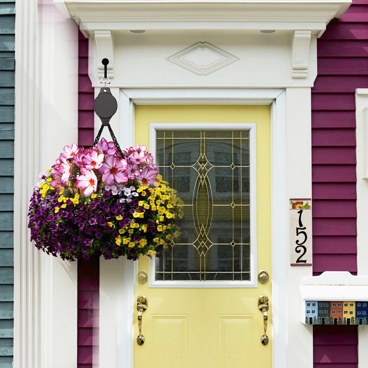 1/2/4 PCS Retractable Pulley Hook Hanging Pull down Hanger Garden Flower Plant