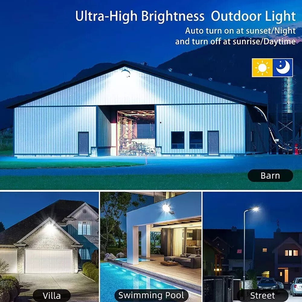 150W Flood Light LED Barn Yard Street Waterproof Outdoor Security Dusk to Dawn