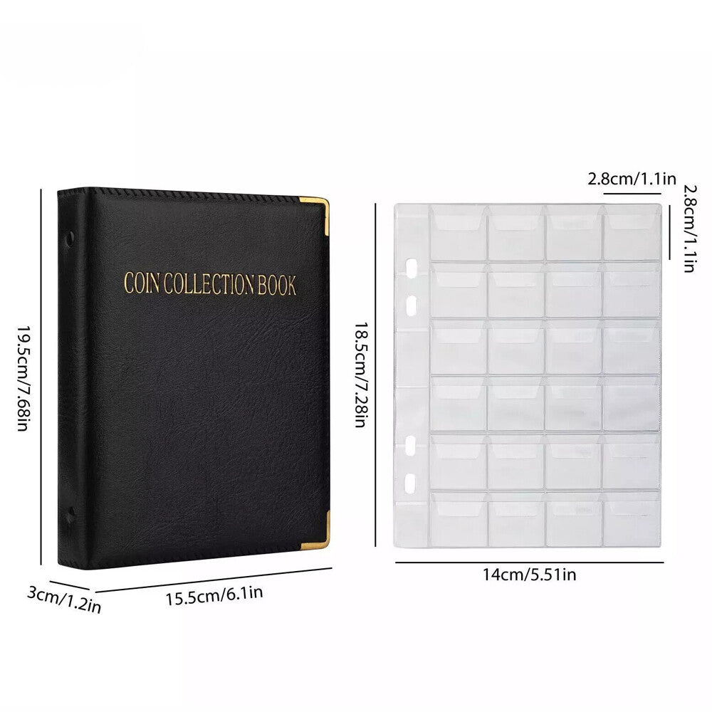 480 Pocket Coin Collection Album Collection Coin Books High Capacity Coin Holder