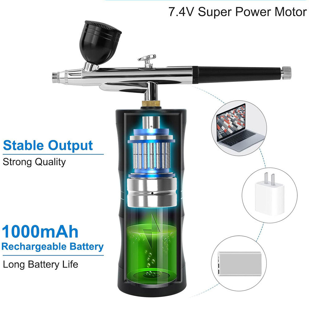 Air Compressor Kit Portable Air-Brush Paint Spray Gun Nail Tattoo Art Airbrush