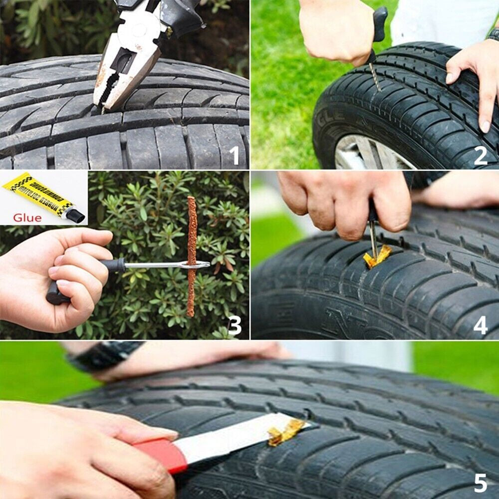 Tire Repair Kit 68PCS DIY Flat Tire Repair Car Truck Motorcycle Home Plug Patch