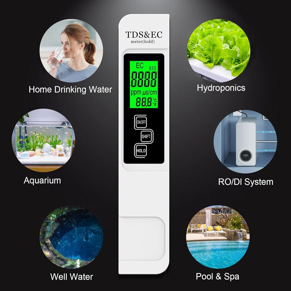 0-9990Ppm 2PC TDS Meter Digital Tester Water Quality Testing Kits Drinking Water
