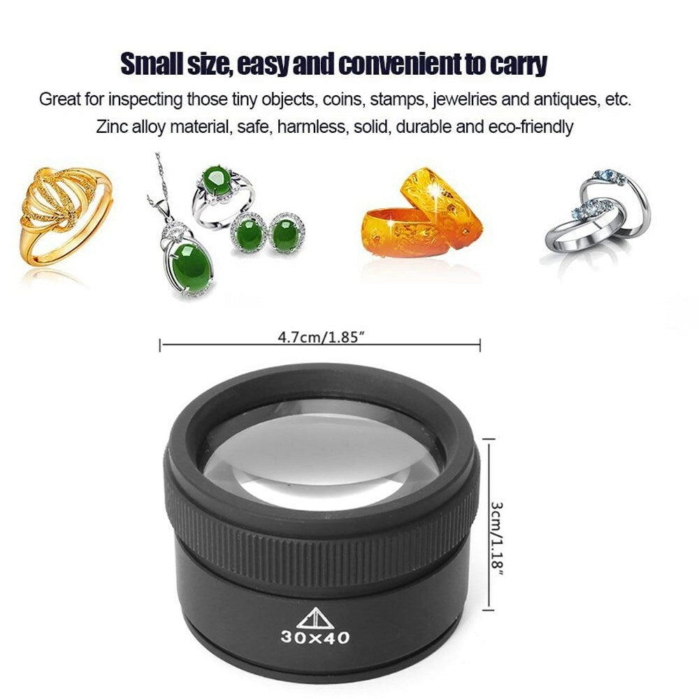 40X Magnifying Glass Eye Loop Optical Magnifier Jewelry Watch Repair Tool USA
