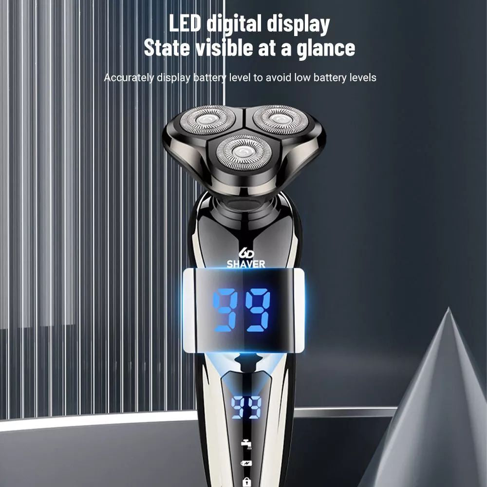 Men Wet/Dry Electric Shaver Trimmer Rotary Razor Beard Shaving USB Rechargeable