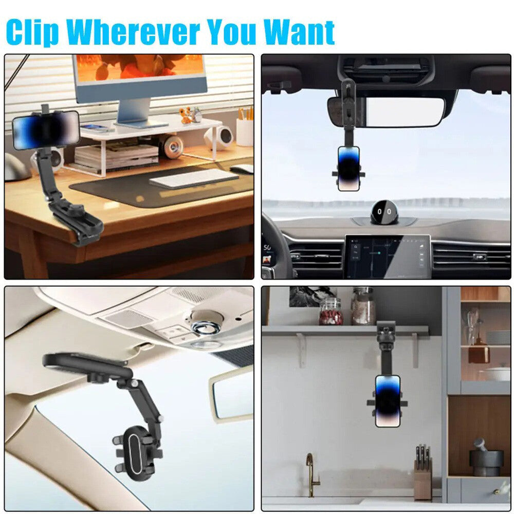 1080° Rotatable Retractable Car Phone Holder Universal Multifunction Stand USA
