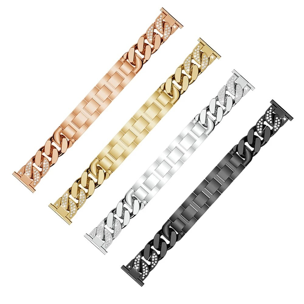 Watch Strap Metal Band Diamond Chain for Apple Iwatch Series 7 6 5 4 3 2 1 Sport