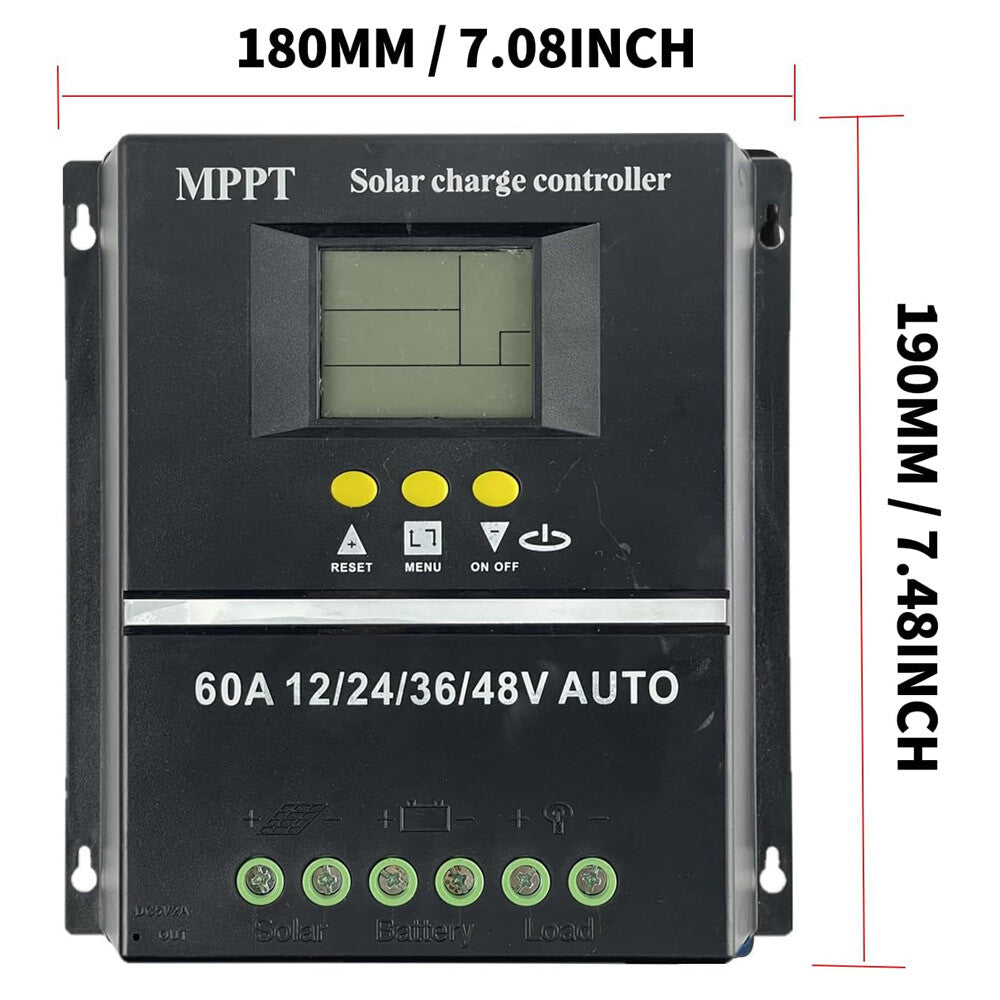 Dual USB 100A MPPT Solar Charge Controller 12V 24V 36V 48V PV Battery Regulator