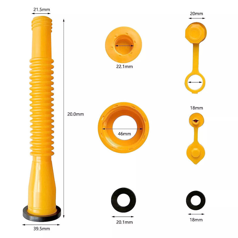 5X Replacement Gas Can Spout Nozzle Vent Kit for Plastic Gas Cans Old Style Cap