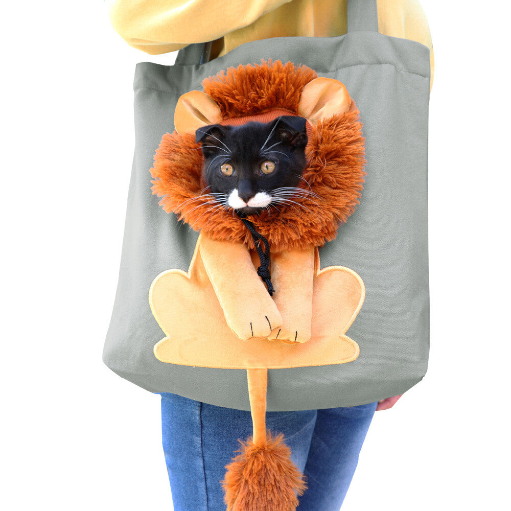 Lion Shaped Shoulder Bag Pet Puppy Dog Cat Carry Bag Travel Tote Shopping Bag US