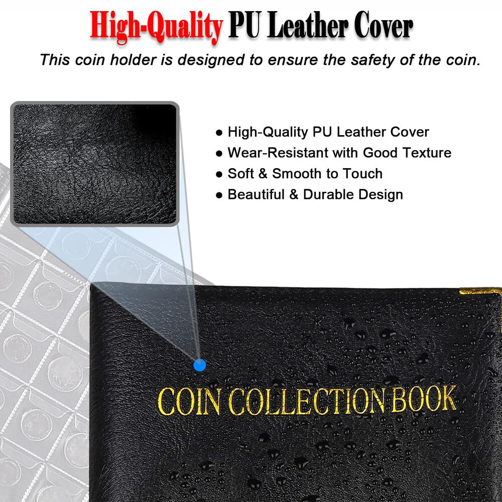 480 Pocket Coin Collection Album Collection Coin Books High Capacity Coin Holder