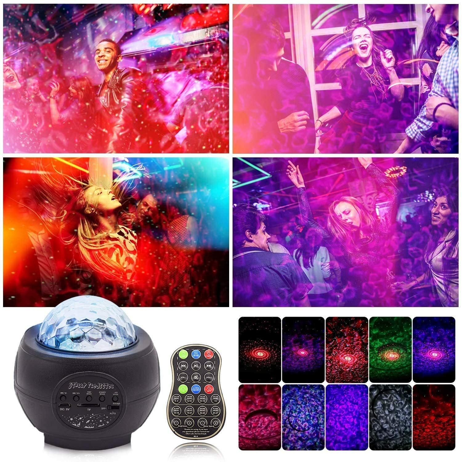 Galaxy Projector Starry Sky Night Light Ocean Star Party Speaker LED Lamp Remote