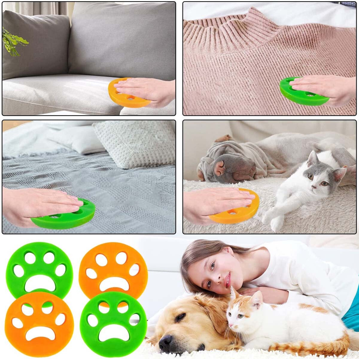 6PCS Pet Hair Remover for Laundry Washing Machine Cat Dog Reusable Fur Catcher