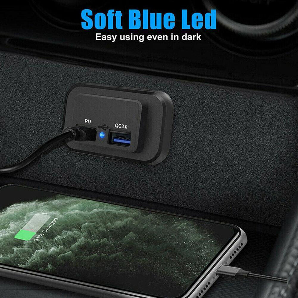 PD Type C USB Port Car Fast Charger Socket Power Outlet Panel Mount Waterproof