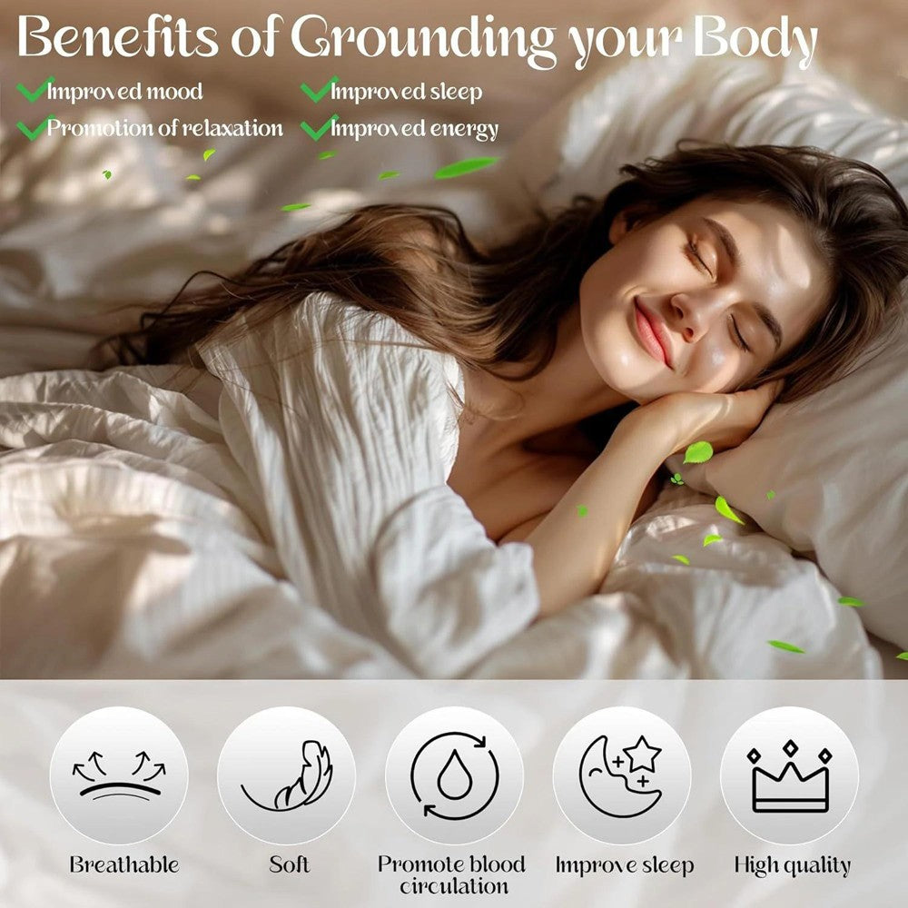 Therapy EMF Grounding Mats Conductive Carbon Faux Leather Pad for Better Sleep