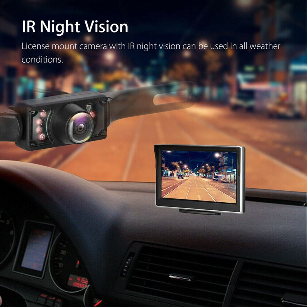 Backup Camera Wireless Car Rear View HD Parking System Night Vision + 5" Monitor