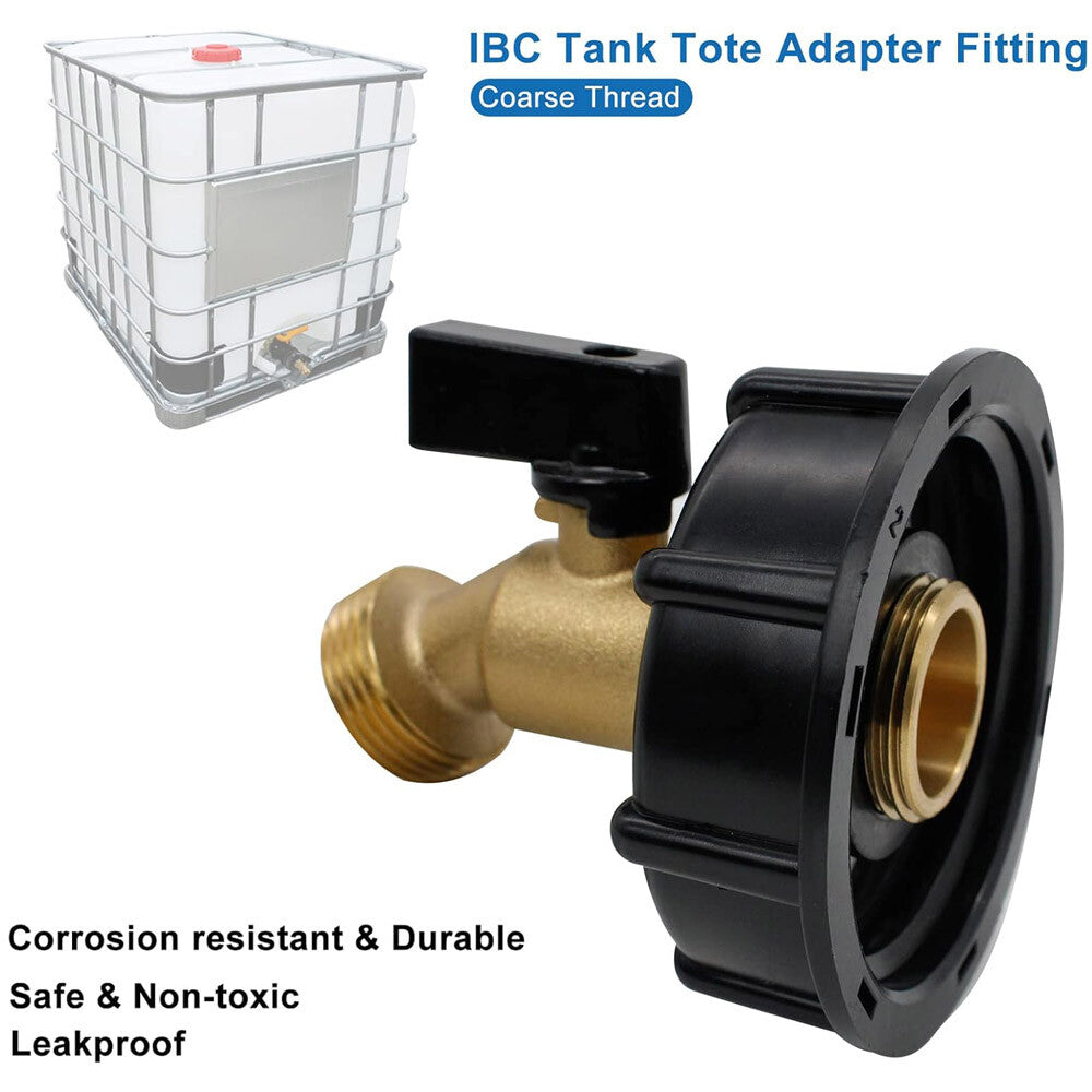 275-330 Gallon IBC Tote Water Tank Adapter 2" Brass Fittings Valve Connector US
