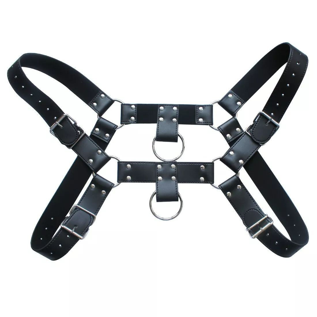 Men Adjustable PU Leather Body Chest Harness Belt Shoulder Elastic Buckle Strap