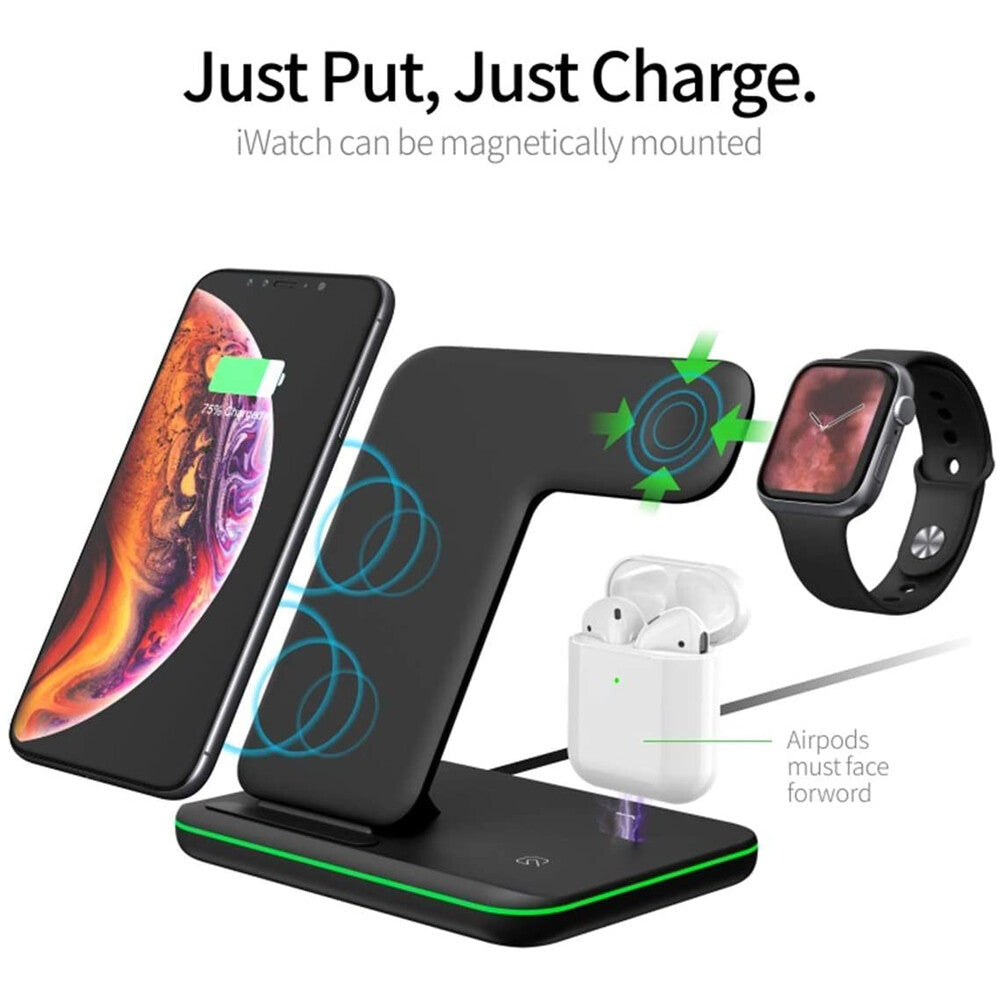 For Iphone 13 Pro Max 12 12 11 3In1 Wireless Fast Charger Charging Stand Station