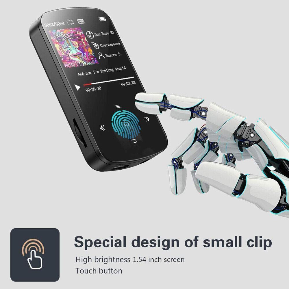 MP3 Player 32GB Hifi Lossless Sound Bluetooth Clip Music Voice Recorder FM Radio