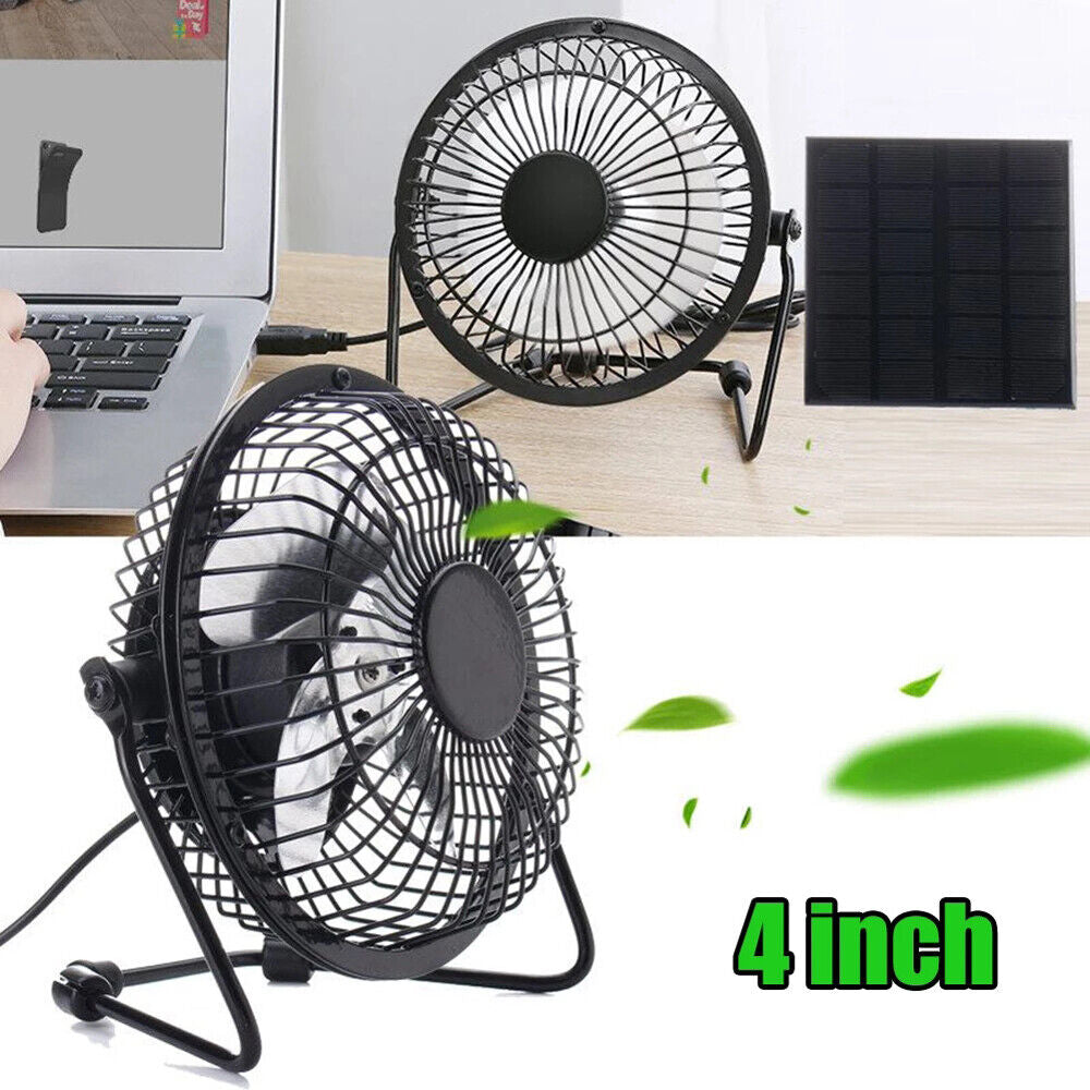 Solar Powered Fan Portable Mini Ventilator Greenhouse Pet Dog Chicken House Cool