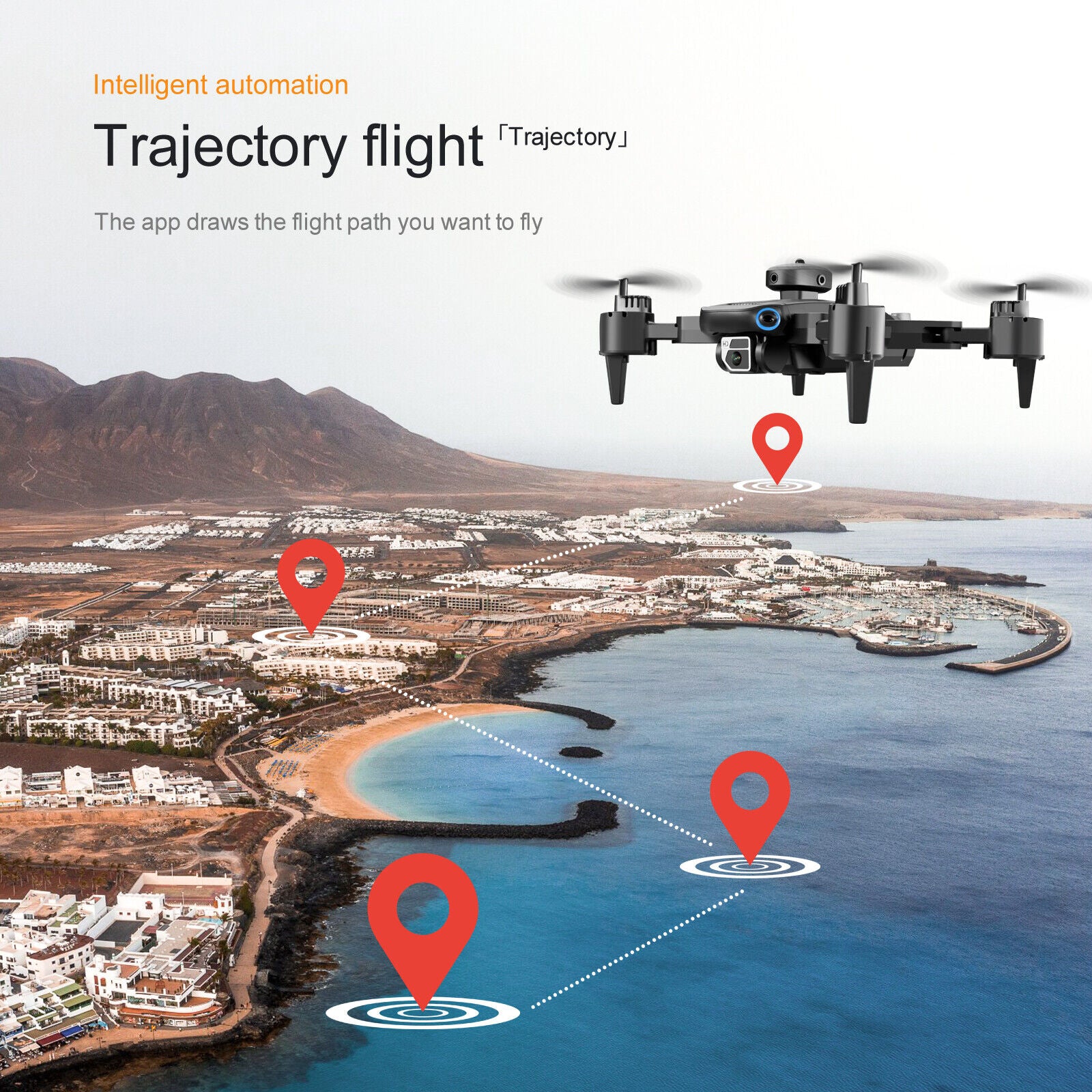 RC Drone Quadcopter 8K HD Dual Camera GPS Wifi FPV Foldable + 3 Batteries 2023