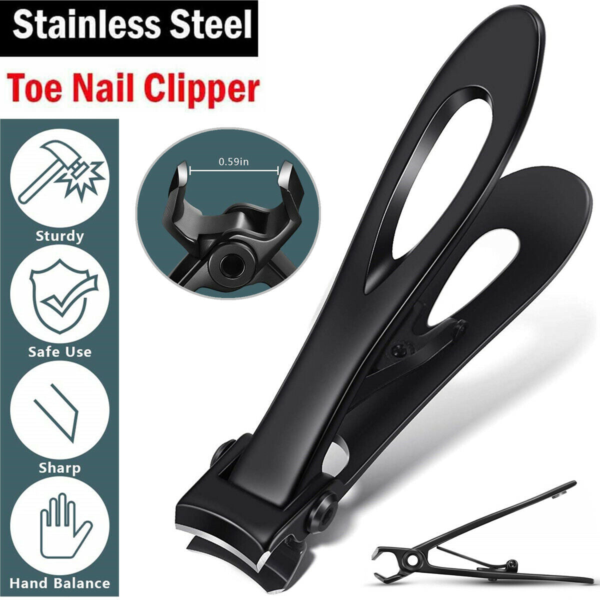 Professional Extra Large Toe Nail Clippers for Thick Nails Heavy Duty Stainless