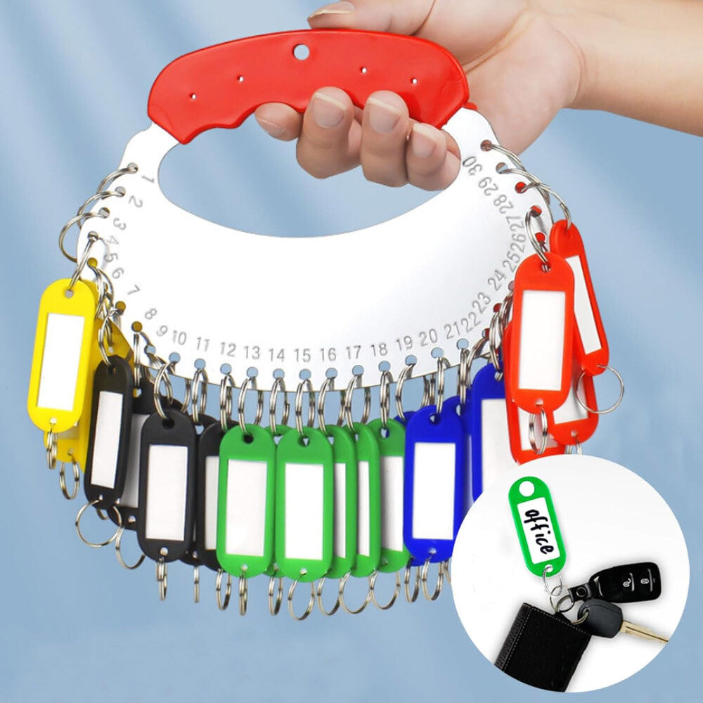 50PCS Key Tags Plastic W/ Split Ring Luggage Fobs ID Card Name Label Keychain US