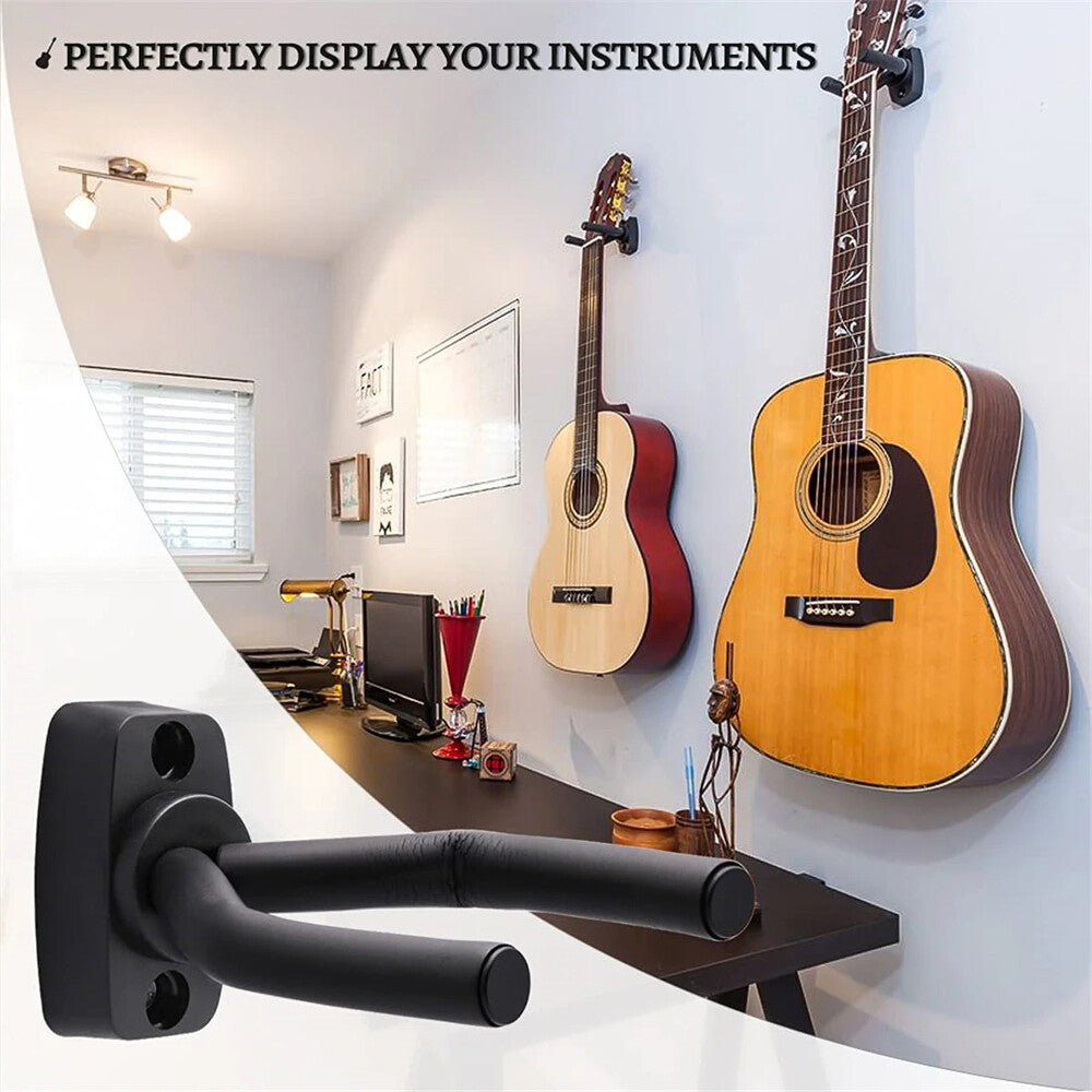 10 PCS Guitar Hangers Hook Holder Wall Mount Lock Hanging Display Instrument US