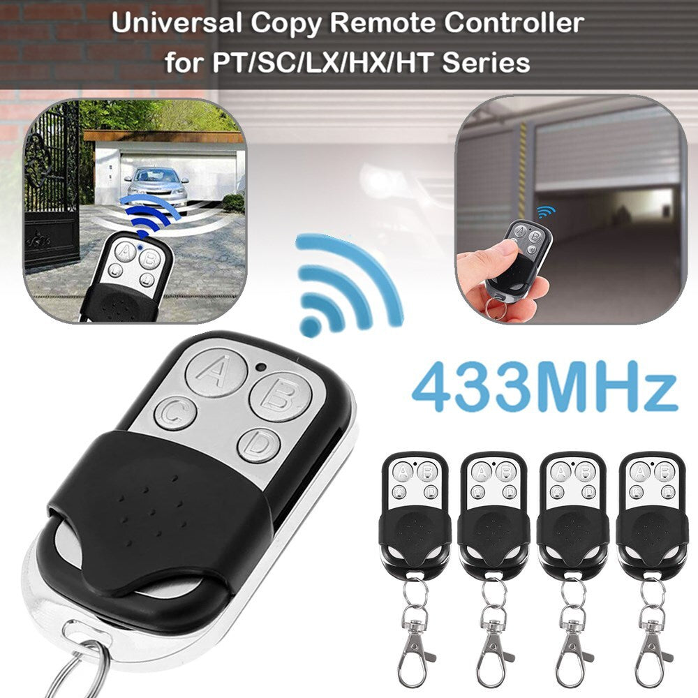 4X Universal Electric Cloning Remote Control Key Fob 433Mhz for Gate Garage Door
