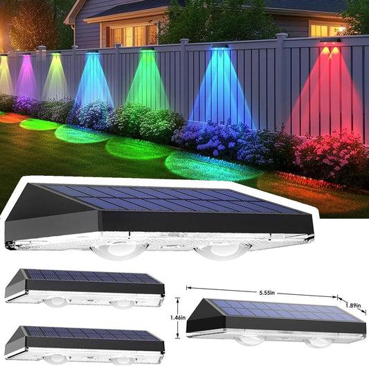 2X Garden Decor Lamp LED Solar Power Fence Lights Deck Wall Stair Step Outdoor