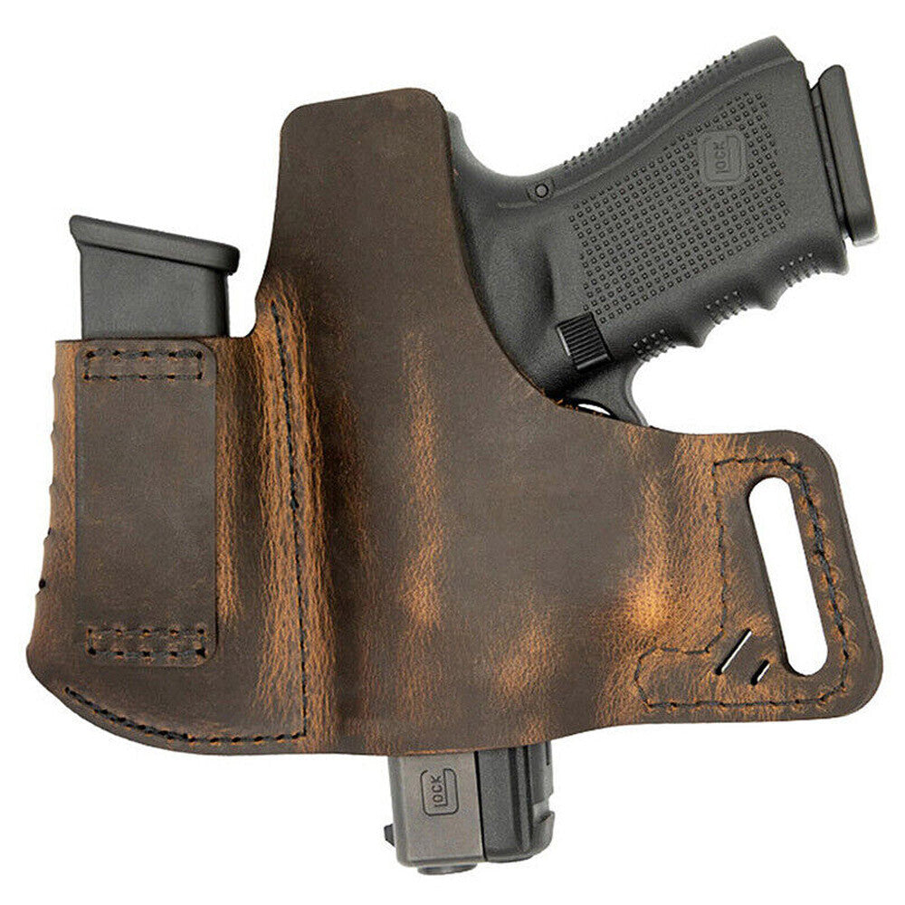 Gun Holster Tactical Concealed Carry Leather Hand Pistol IWB OWB W Pouch 1911 US