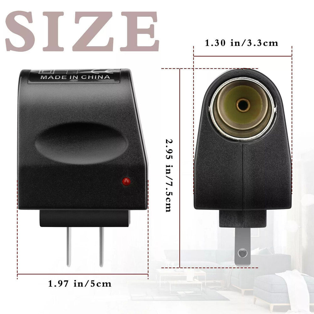 2PCS 100-240V AC to 12V DC Car Cigarette Lighter Socket Power Adapter Converter