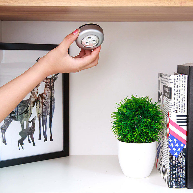 5 PCS 3 LED Touch Push On/Off Light Self-Stick on Click Battery Operated Lights