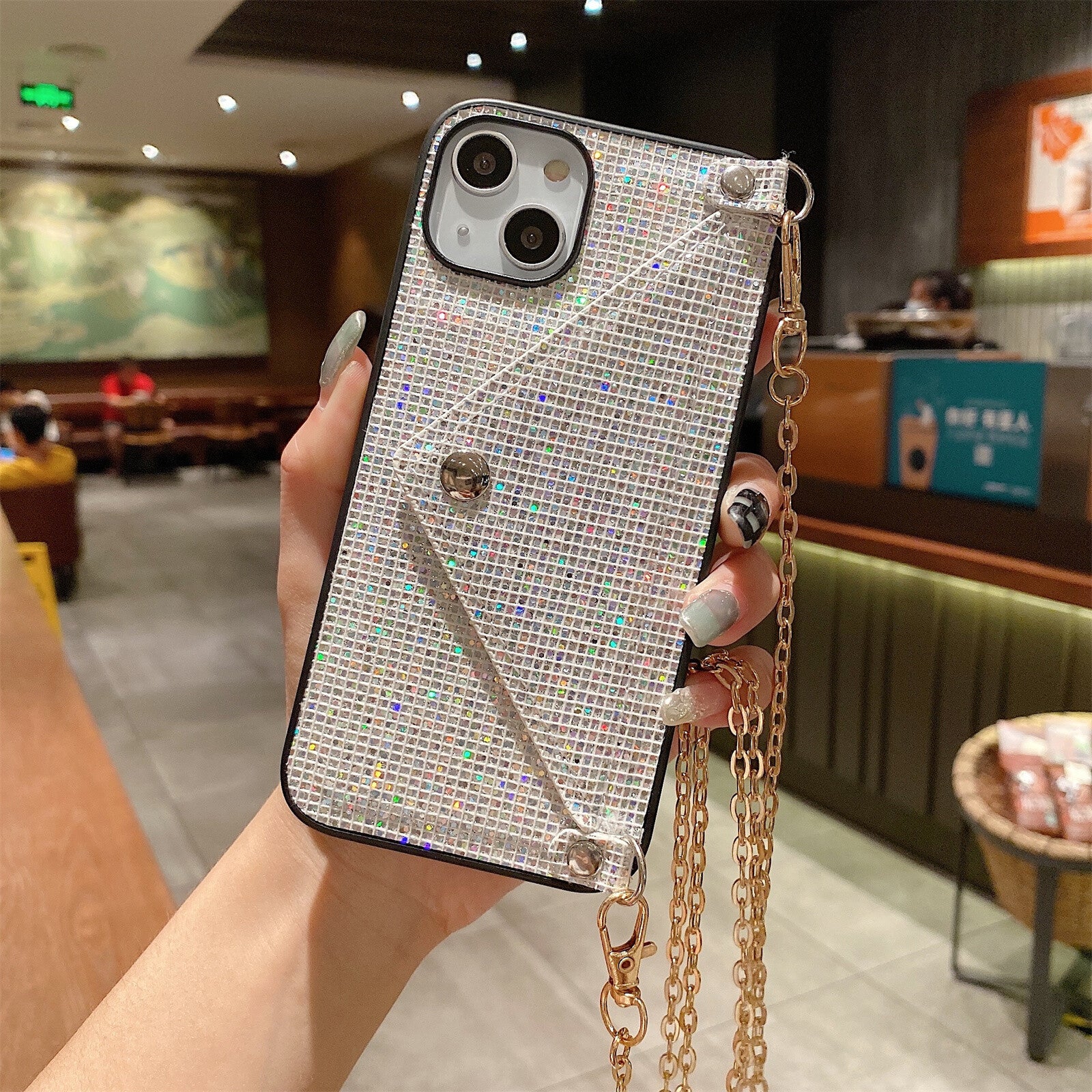 Bling Glitter Card Pocket Case Cover for Iphone 13 12 11 XS Max XR X & Strap US