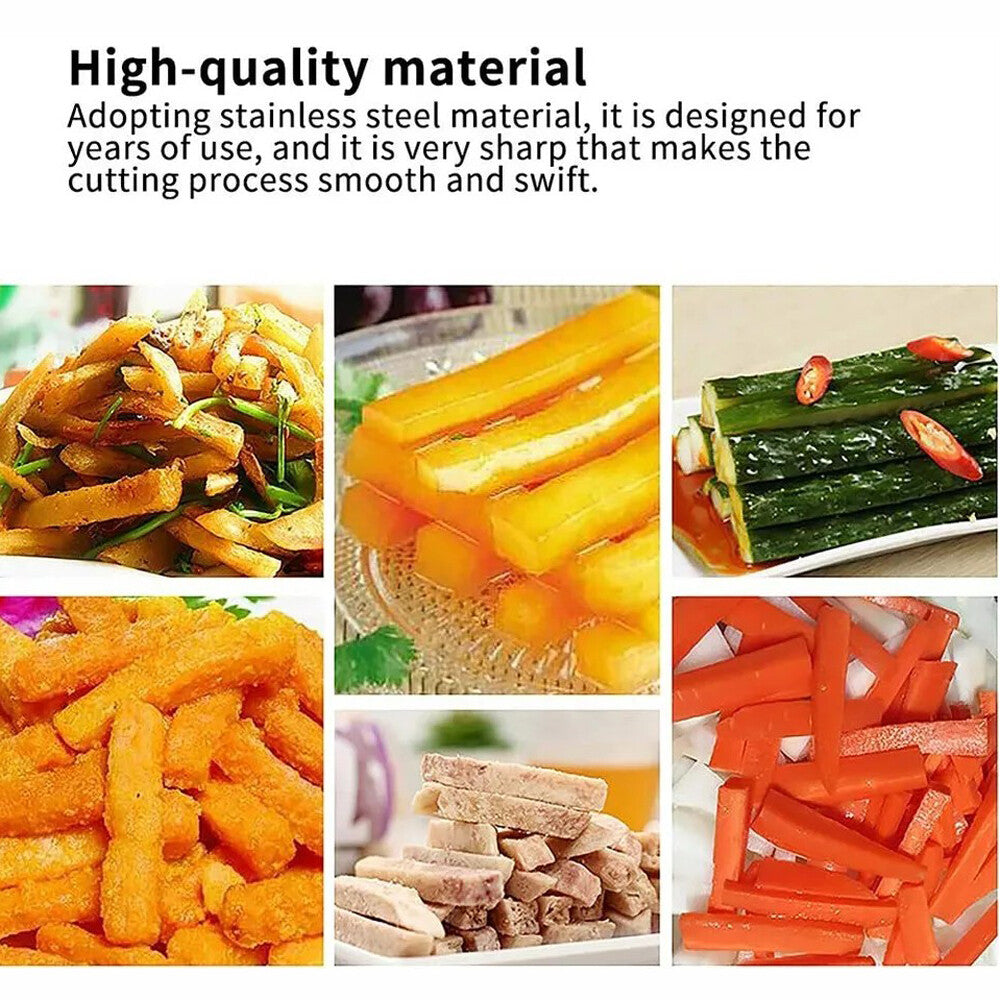 Stainless Steel Potato French Fry Cutter Vegetable Food Chopper Slicer 2 Blades