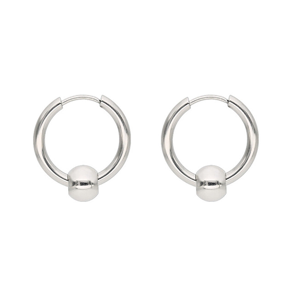 8 Pairs Stainless Steel Punk Black Earrings Stud Piercing Men Hoop Gothic Unisex