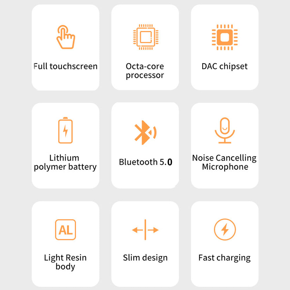 Support 128G 8G MP3 Player Bluetooth Hifi Lossless Sound Music Recorder FM Radio