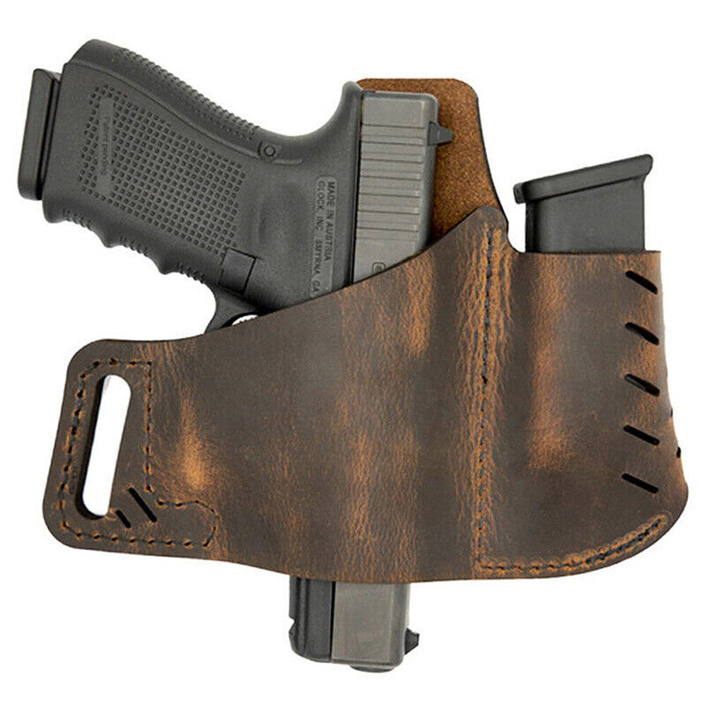 Gun Holster Tactical Concealed Carry Leather Hand Pistol IWB OWB W Pouch 1911 US