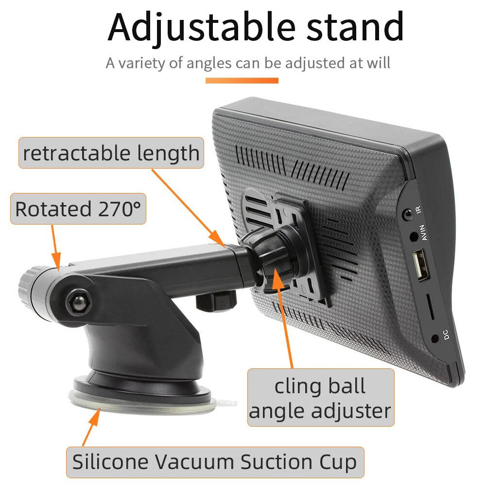 7" Portable Wireless Car Stereo with Carplay Android Auto Play FM & Backup Cam