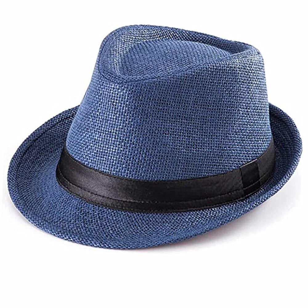 Unisex Straw Panama Hat Summer Beach Sun Short Brim Fedora Trilby Cuban Cap US