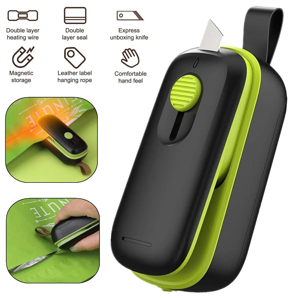 2 in 1 Mini Bag Heat Sealer with Cutter Portable Food Vacuum Sealer for Snack US