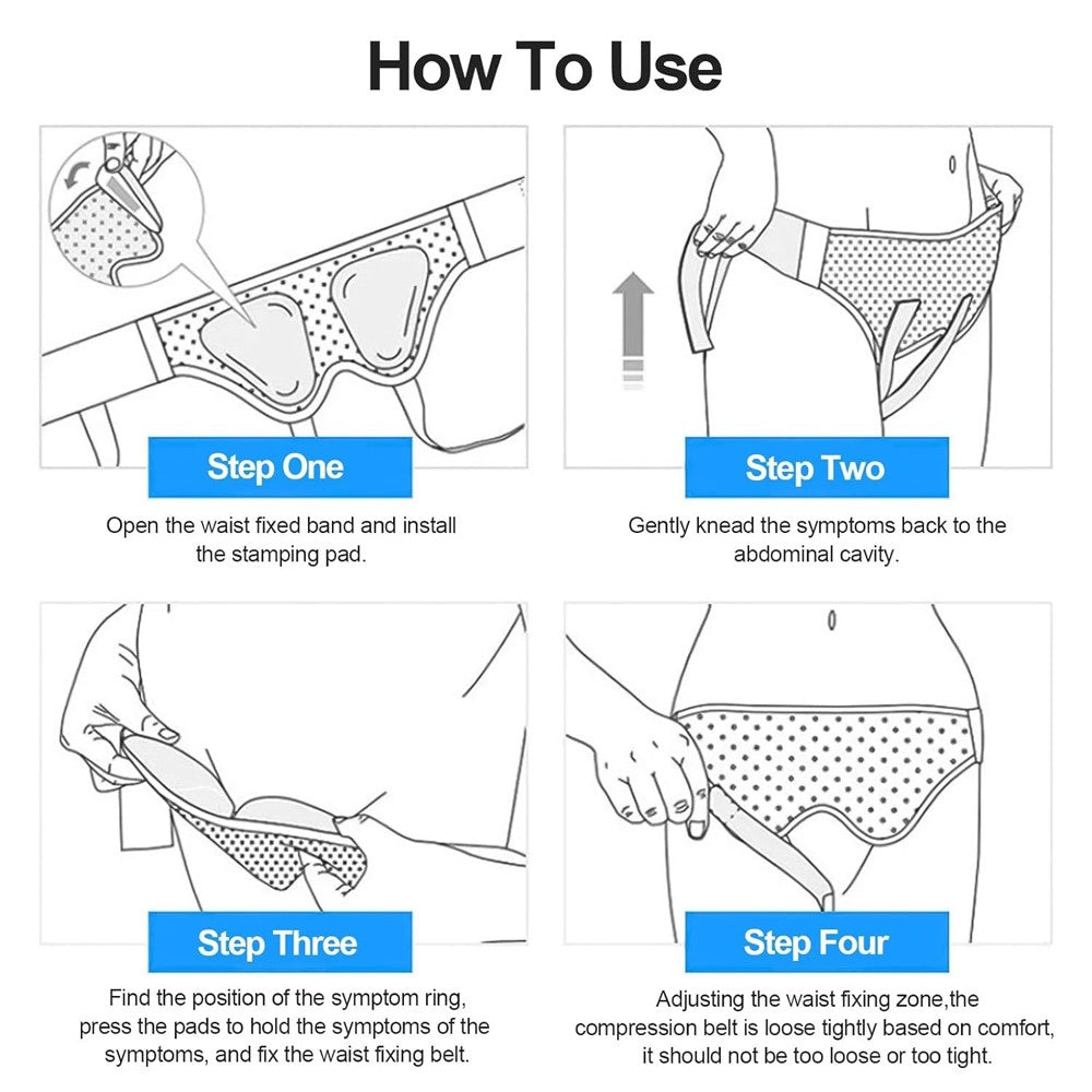 Hernia Support Belt Men Truss for Inguinal with 2 Removable Compression Pads US